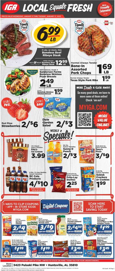 IGA (AL) Weekly Ad Flyer Specials January 11 to January 17, 2023
