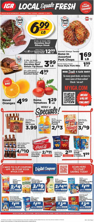IGA (KY) Weekly Ad Flyer Specials January 11 to January 17, 2023