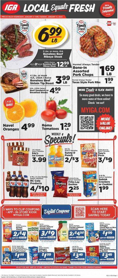 IGA (KY) Weekly Ad Flyer Specials January 11 to January 17, 2023