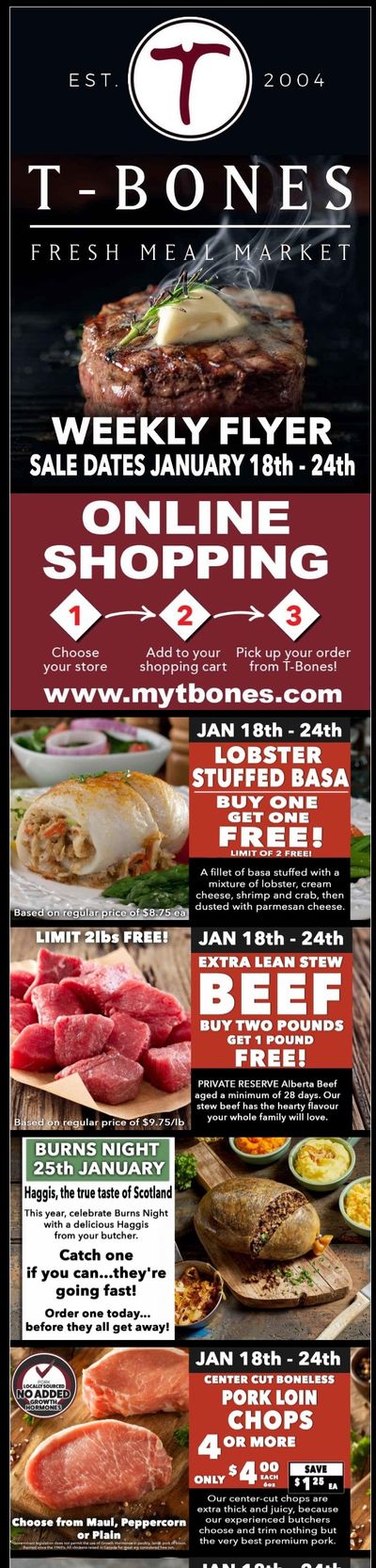 T-Bone's Flyer January 18 to 24