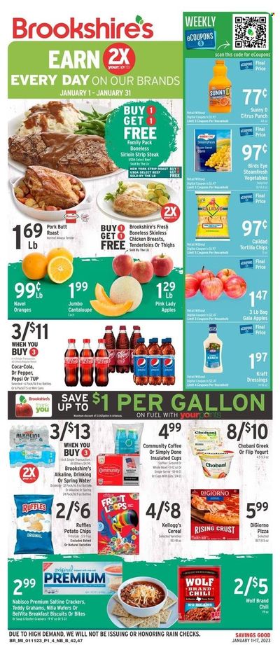 Brookshires (AR, LA, TX) Weekly Ad Flyer Specials January 11 to January 17, 2023
