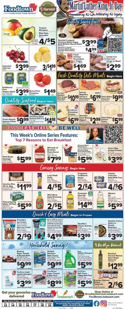 Foodtown (NJ, NY, PA) Weekly Ad Flyer Specials January 13 to January 19, 2023