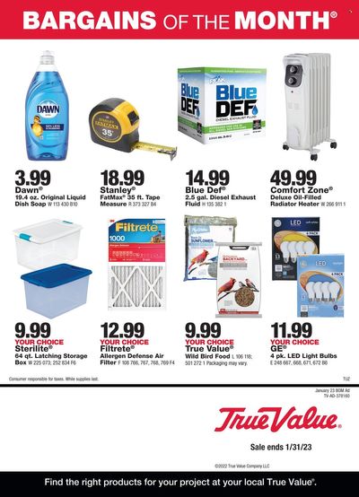 True Value Weekly Ad Flyer Specials January 1 to January 31, 2023