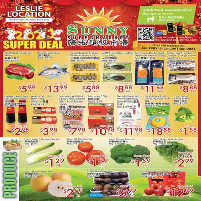 Sunny Supermarket (Leslie) Flyer January 20 to 26