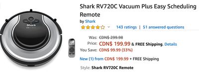 Amazon Canada Deals: Save 33% on Shark Vacuum Plus Easy Scheduling Remote + 45% on Nespresso Inissia Coffee Machine by De’Longhi + More Deals