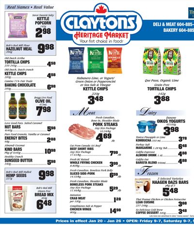 Claytons Heritage Market Flyer January 20 to 26