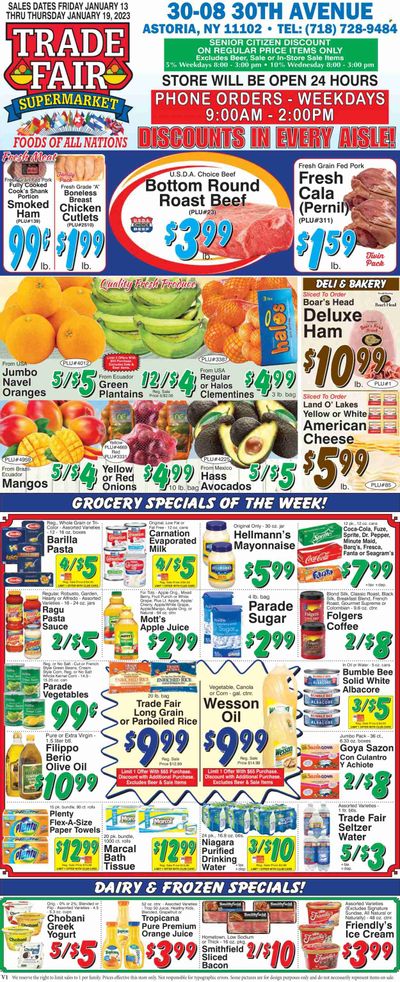 Trade Fair Supermarket (NY) Weekly Ad Flyer Specials January 13 to January 19, 2023