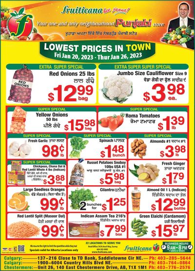 Fruiticana (Calgary) Flyer January 20 to 26