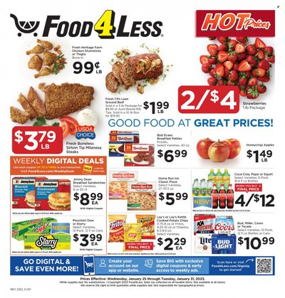 Food 4 Less (IN) Weekly Ad Flyer Specials January 25 to January 31, 2023