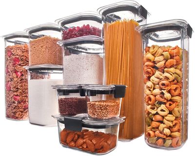 Rubbermaid Brilliance Pantry Organization & Food Storage Containers with Airtight Lids, Set of 10 On Sale for $ 57.67 ( Save $ 14.07 ) at Amazon Canada