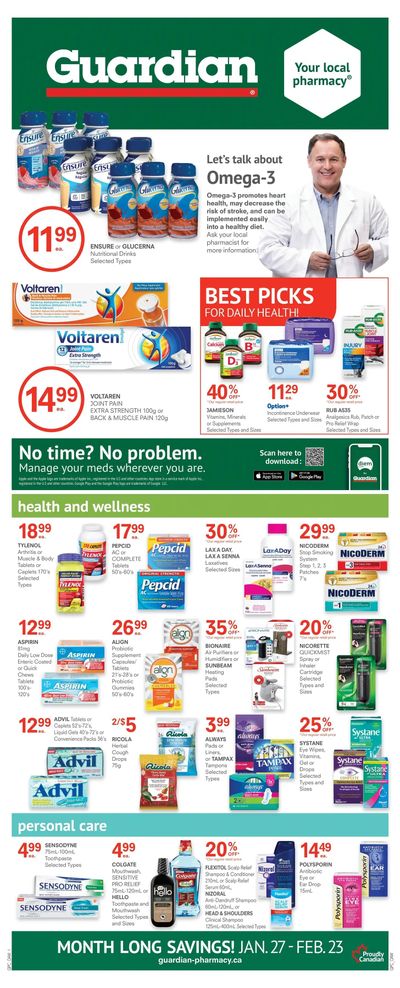 Guardian Pharmacy Monthly Flyer January 27 to February 23