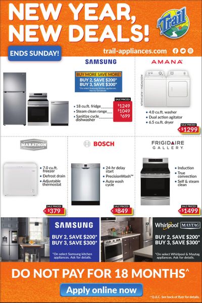 Trail Appliances (AB & SK) Flyer January 26 to 29