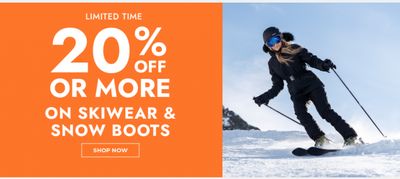 Mountain Warehouse Canada Deals: Save 20% OFF or More on Skiwear & Snow Boots + More