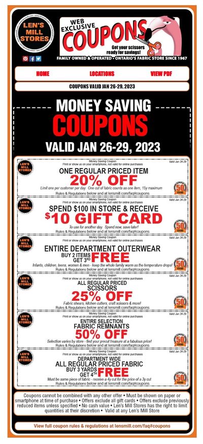 Len's Mills Stores Coupons Valid From January 26 to 29