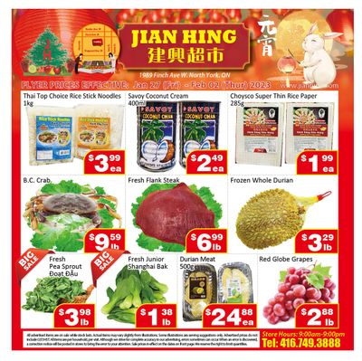 Jian Hing Supermarket (North York) Flyer January 27 to February 2