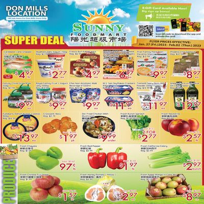 Sunny Foodmart (Don Mills) Flyer January 27 to February 2