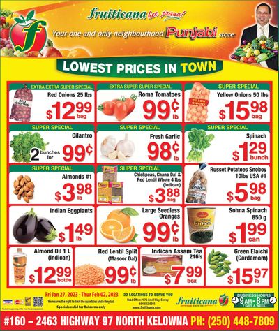 Fruiticana (Kelowna) Flyer January 27 to February 2