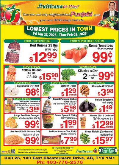 Fruiticana (Chestermere) Flyer January 27 to February 2