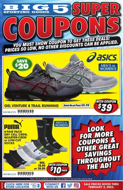 Big 5 (AZ, CA, CO, ID, NM, OR, UT, WA) Weekly Ad Flyer Specials January 27 to February 2, 2023