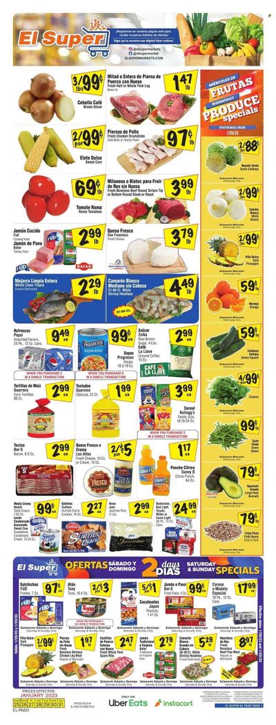 El Super (TX) Weekly Ad Flyer Specials January 25 to January 31, 2023