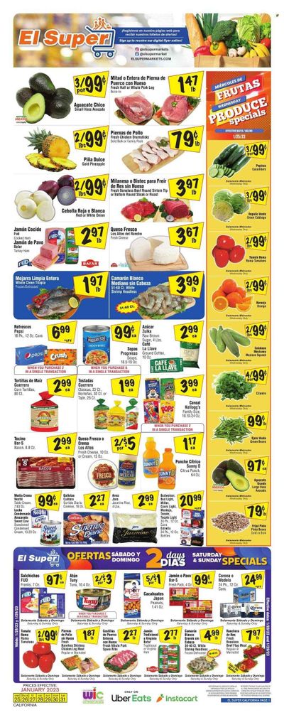 El Super (CA) Weekly Ad Flyer Specials January 25 to January 31, 2023
