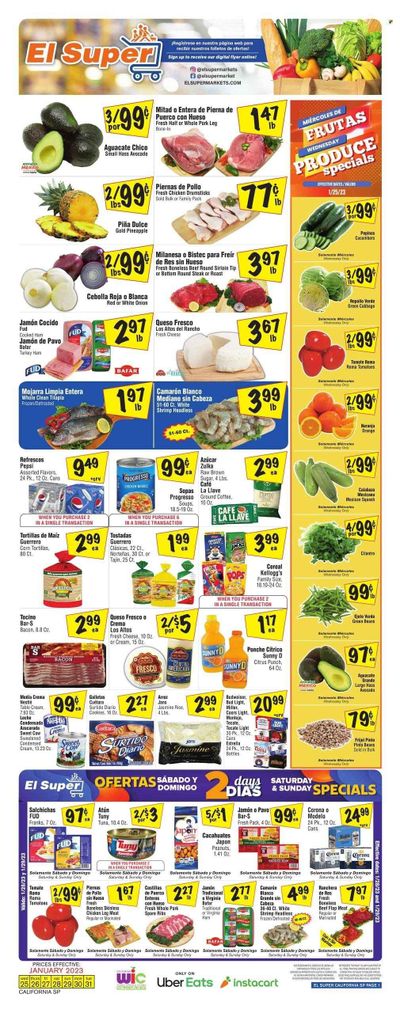 El Super (CA) Weekly Ad Flyer Specials January 25 to January 31, 2023