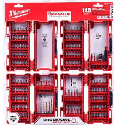 Milwaukee Tool SHOCKWAVE Impact Duty Steel Drill and Driver Bit Set (145-Piece) For $39.98 At The Home Depot Canada