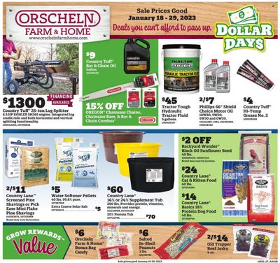 Orscheln Farm and Home (IA, IN, KS, MO, NE, OK) Weekly Ad Flyer Specials January 18 to January 29, 2023