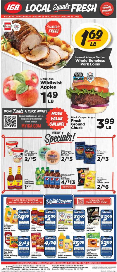 IGA (IN) Weekly Ad Flyer Specials January 25 to January 31, 2023