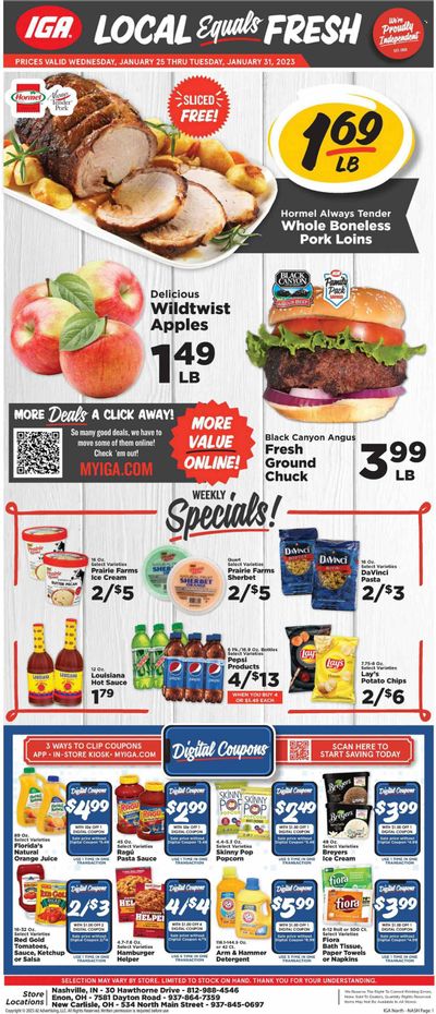 IGA (IN) Weekly Ad Flyer Specials January 25 to January 31, 2023