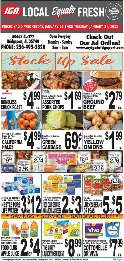IGA (50) Weekly Ad Flyer Specials January 25 to January 31, 2023