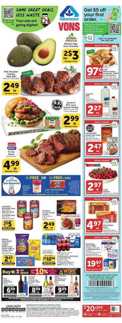Vons (CA) Weekly Ad Flyer Specials January 25 to January 31, 2023
