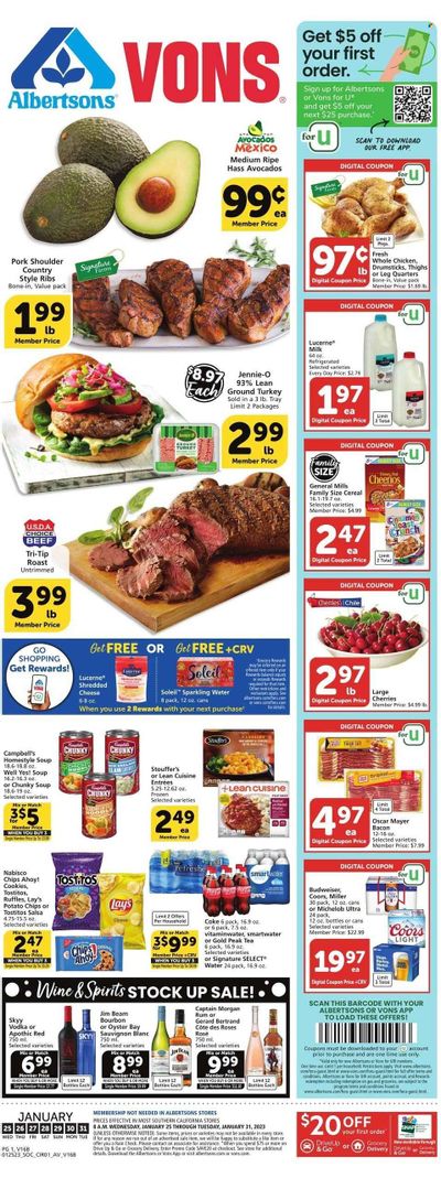 Vons (CA) Weekly Ad Flyer Specials January 25 to January 31, 2023