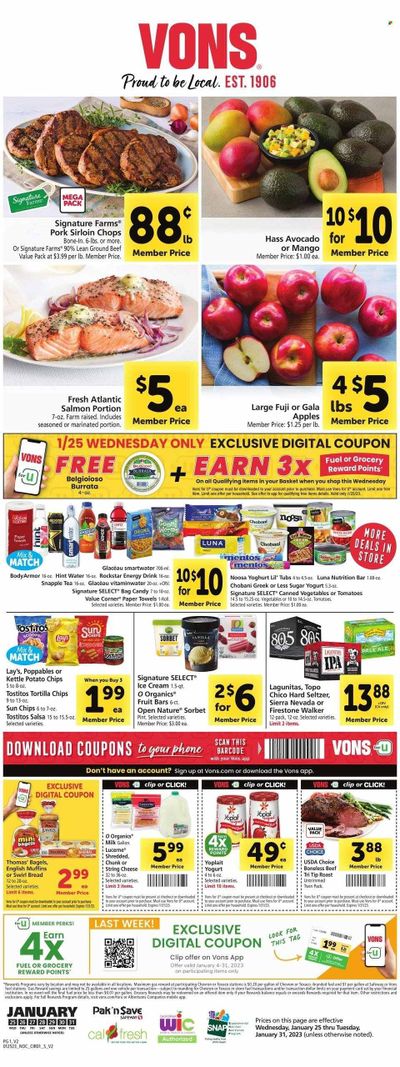 Vons (CA) Weekly Ad Flyer Specials January 25 to January 31, 2023