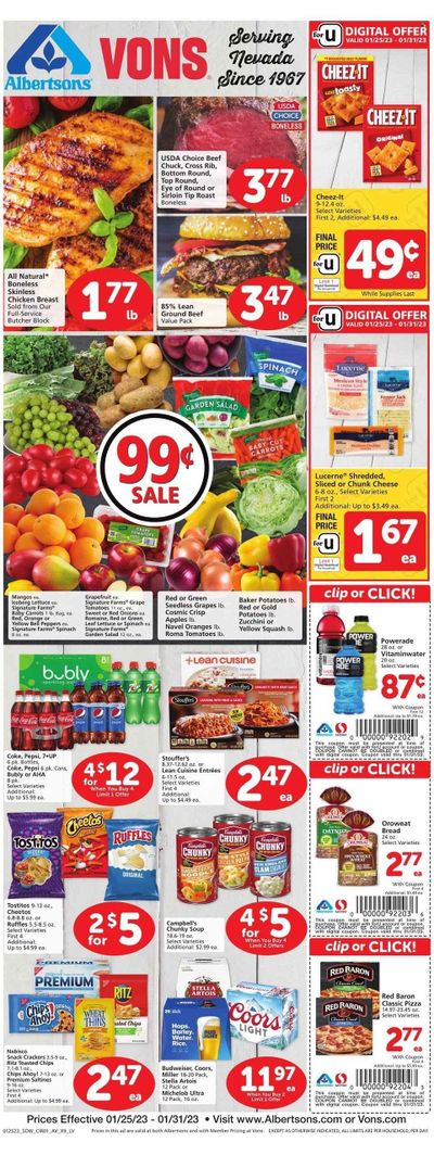 Vons (NV) Weekly Ad Flyer Specials January 25 to January 31, 2023