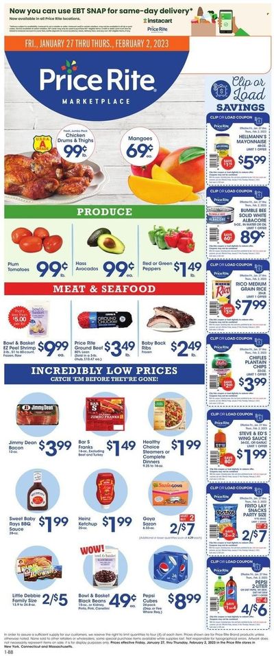 Price Rite (CT, MA, MD, NH, NJ, NY, PA, RI) Weekly Ad Flyer Specials January 27 to February 2, 2023