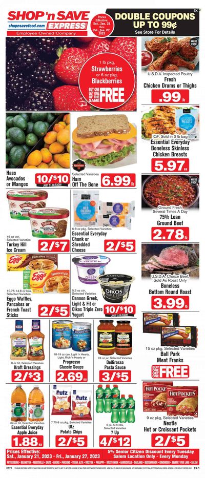 Shop ‘n Save Express (MD, PA, WV) Weekly Ad Flyer Specials January 21 to January 27, 2023