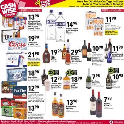 Cash Wise Liquor Only (MN) Weekly Ad Flyer Specials January 22 to January 28, 2023