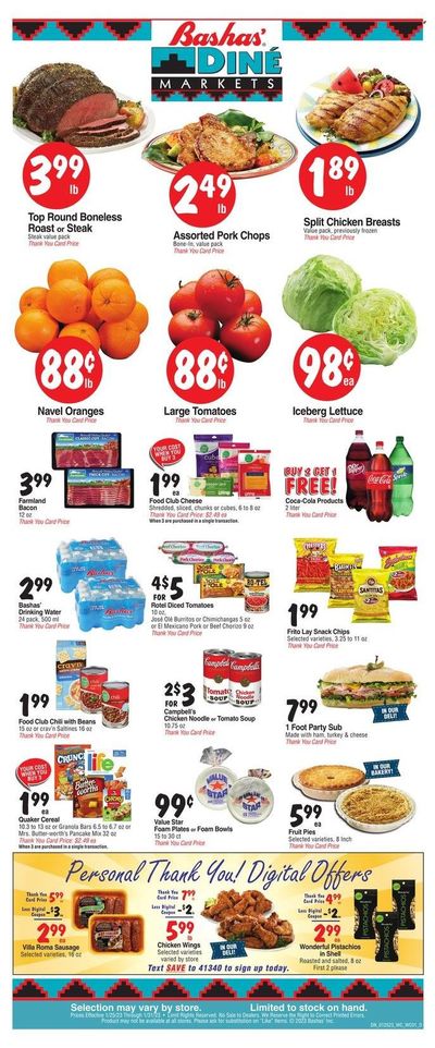 Bashas' Diné Markets (AZ, NM) Weekly Ad Flyer Specials January 25 to January 31, 2023