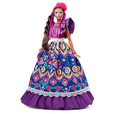 Barbie 2022 Día De Muertos Doll Wearing Traditional Ruffled Dress, Flower Crown & Calavera Face Paint, Gift for Collectors $95.99 (Reg $159.99)