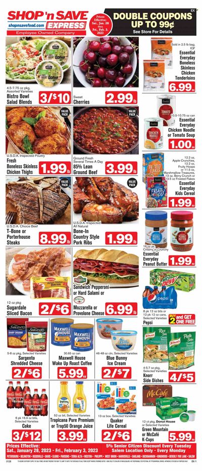 Shop ‘n Save Express (MD, PA, WV) Weekly Ad Flyer Specials January 28 to February 3, 2023