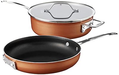 Gotham Steel Stackable 3 Piece Frying Pan Cookware Set– Stackmaster Ultra Nonstick Cast Texture Ceramic Coating, Stacks and Nests Within Each Other - Dishwasher Safe $40 (Reg $79.99)