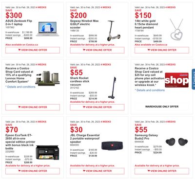 Costco Canada Coupons/Flyers Deals at All Costco Wholesale Warehouses in Canada, Until February 26