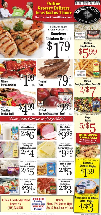 Morton Williams (NY) Weekly Ad Flyer Specials January 27 to February 2, 2023