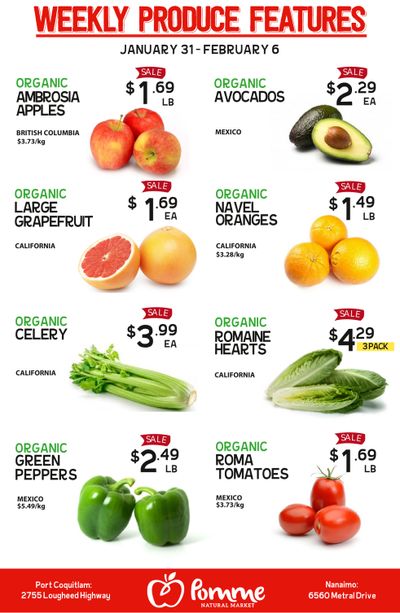 Pomme Natural Market Weekly Produce Flyer January 31 to February 6