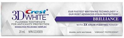 Crest 3D White Brilliance Vibrant Peppermint Whitening Toothpaste - 20 mL For $1.00 At Amazon Canada