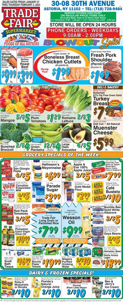 Trade Fair Supermarket (NY) Weekly Ad Flyer Specials January 27 to February 2, 2023