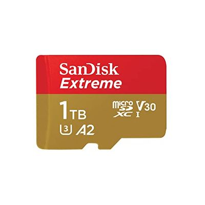 SanDisk 1TB Extreme microSDXC UHS-I Memory Card with Adapter - Up to 190MB/s, C10, U3, V30, 4K, 5K, A2, Micro SD Card- SDSQXAV-1T00-GN6MA $158 (Reg $196.28)