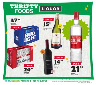 Thrifty Foods Liquor Flyer February 2 to 8 