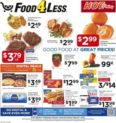 Food 4 Less (IL) Weekly Ad Flyer Specials February 1 to February 7, 2023